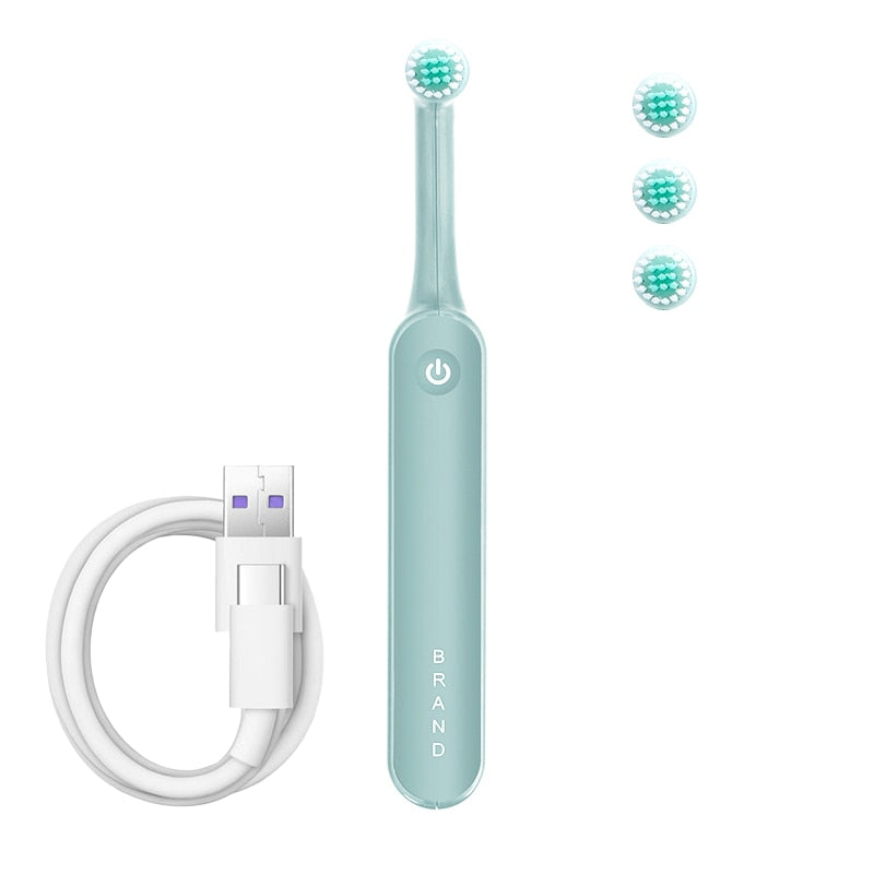 Electric Sonic Toothbrush USB Rechargeable Rotating Smart Timer Adult Waterproof Tooth Cleaning 3 Replacement Heads