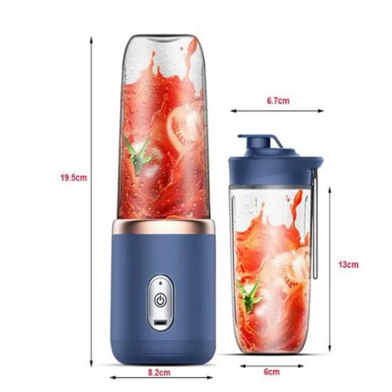 Portable Small Electric Juicer Stainless Steel Blade Cup Juicer Fruit Automatic Smoothie Blender Kitchen Tool