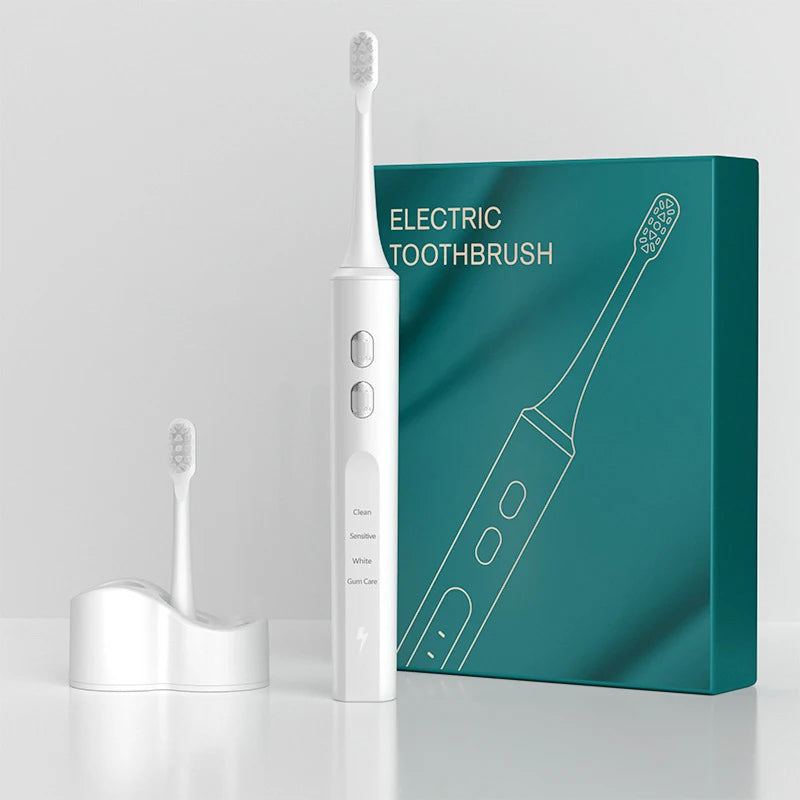 Electric Sonic Toothbrush Inductive Charging for Adults 4-gear Mode Ultrasonic Electronic Tooth Brushes 2 Replace Head Gift IPX7