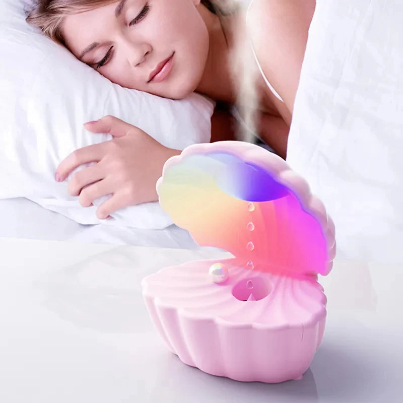 Portable Bluetooth Speaker Shell Design with Colorful Atmosphere Light Heavy Bass Bedroom Music Player Auto Power Off Humidifier