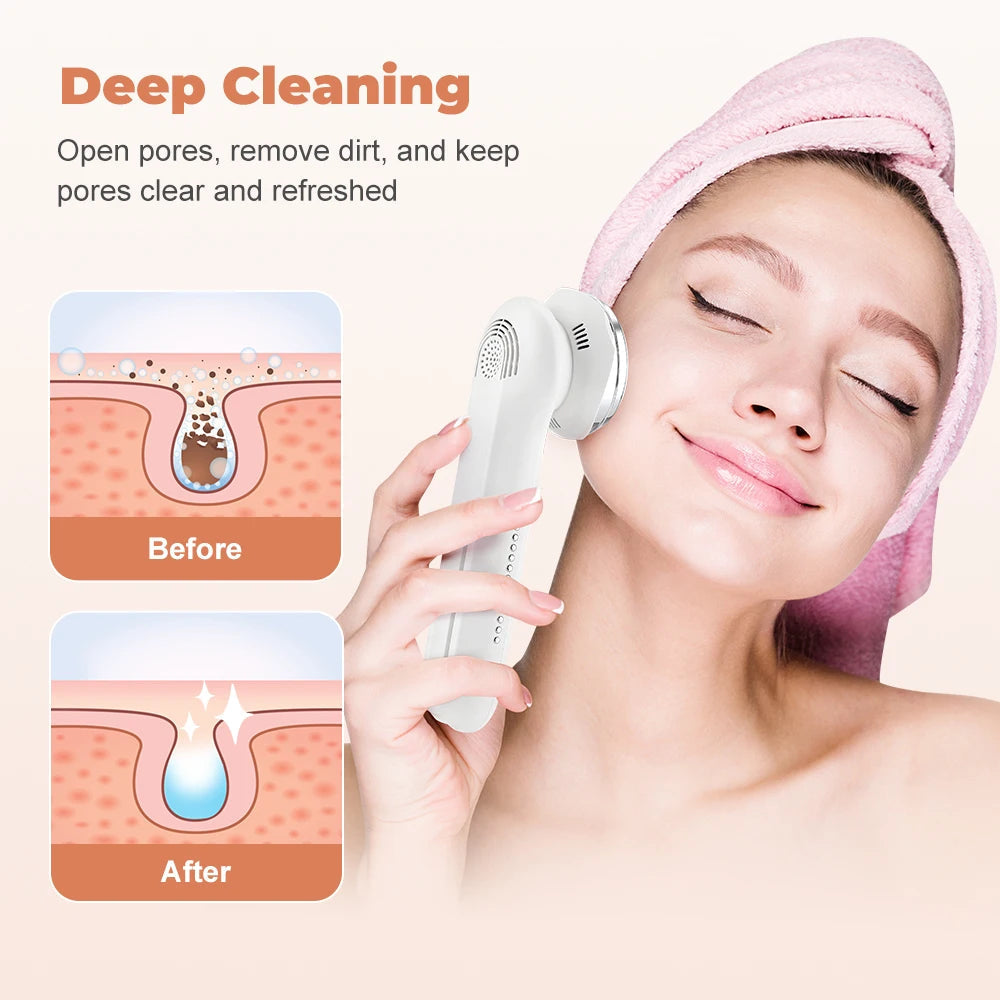 Hot Cool Compress Face Lifting Beauty Device LED Facial Firming Cleaning Machine Skin Rejuvenation Anti Aging