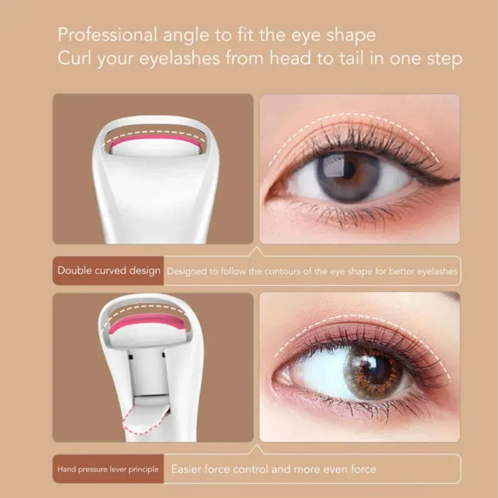 Electric Eyelash Curler Long-lasting Styling USB Charging Makeup Tool Portable Adjustable Temperature Heating Eyelash Curler