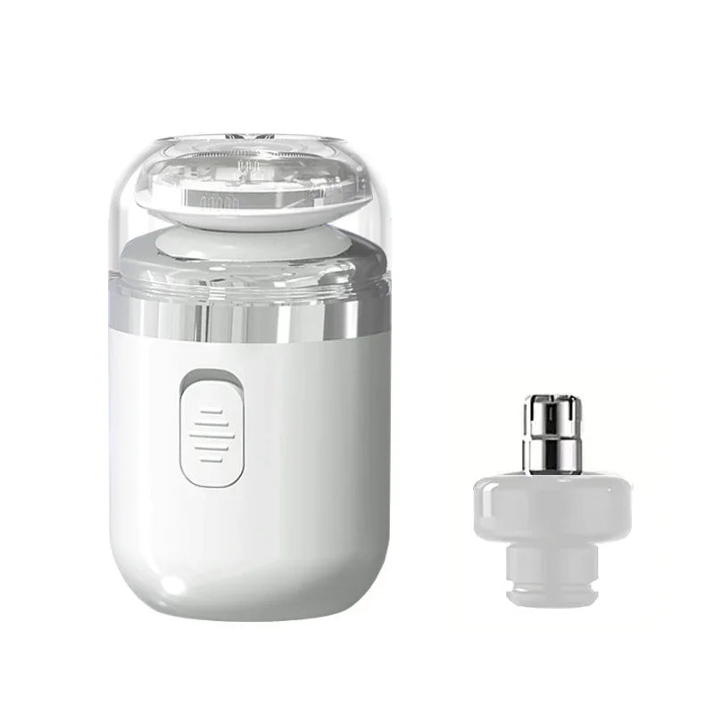 2 IN 1 Mini Portable Electric Capsule Shaver Nose Hair Trimmer Rechargeable Electric Beard Scraper Knife For Men's Travel Razor