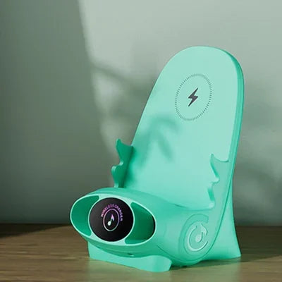 Mini Chair Wireless Fast Charger Phone Stand Holder Upgraded Wireless Charging Station Phone with Speaker Function