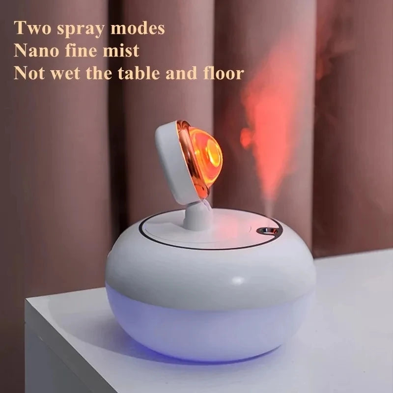 300ML Wireless Air Humidifier USB Portable Small Moisturizing Sprayer Silent Home Air Freshener with Sunset Lights
