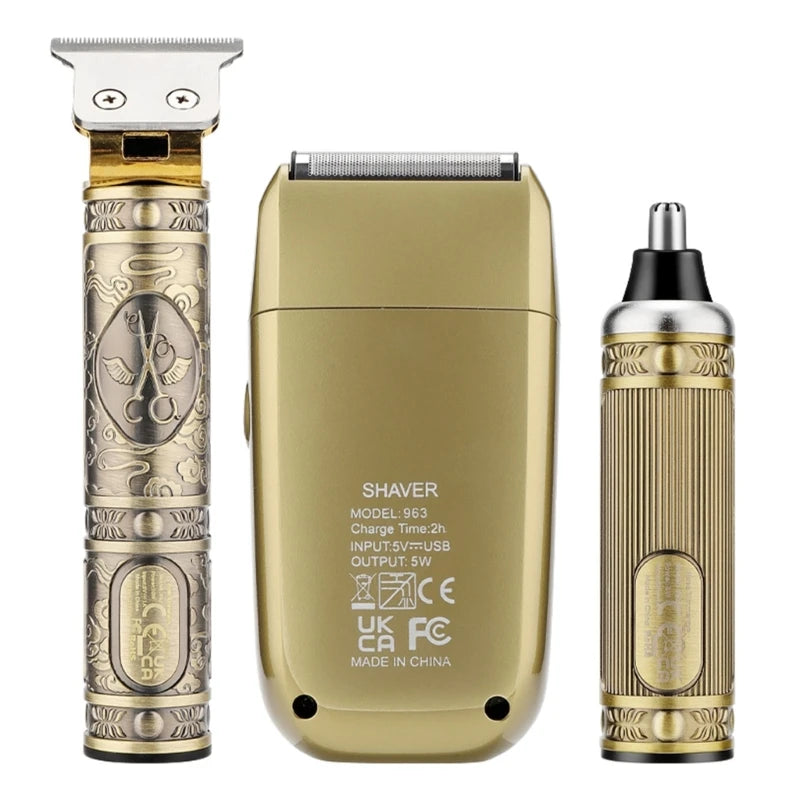 Electric Razors Rechargeable Cordless Shavers Nose Hair Trimmer Professional Hair Clippers Men Hair Cutting Grooming Kit