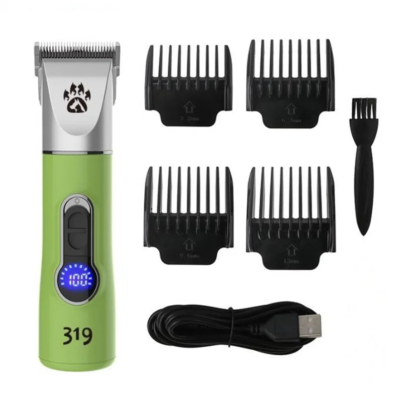 Professional Cordless Dog Grooming Clipper Heavy Duty Electric Pet Hair Trimmer Shear for Thick Coats Large Dog Shaver Scissor