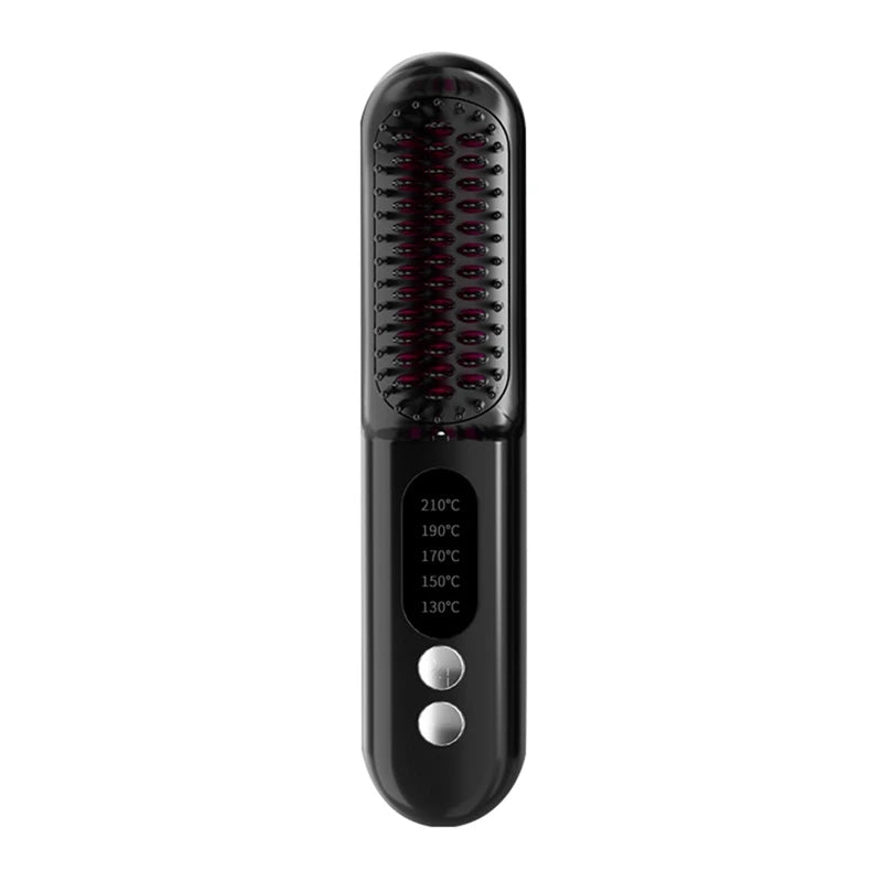 Wireless Hair Straightener Brush Fast Heated Straightener Brush Negative Ions Hair Curler Portable Heating Comb