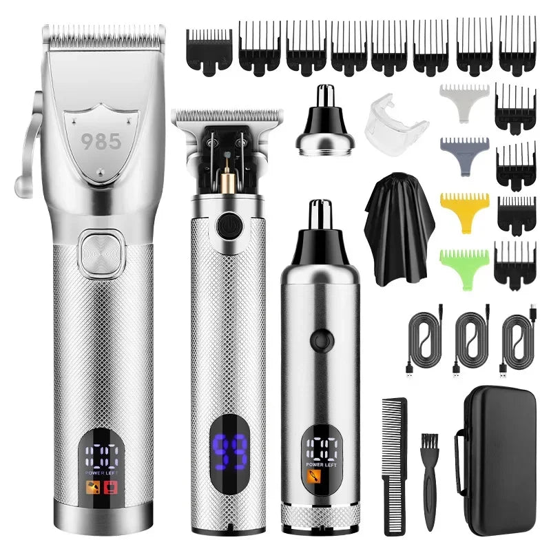 Hair Clippers Ears Nose Hair Trimmer Set With Bag Hair Cutting Machine Men's Grooming Tools