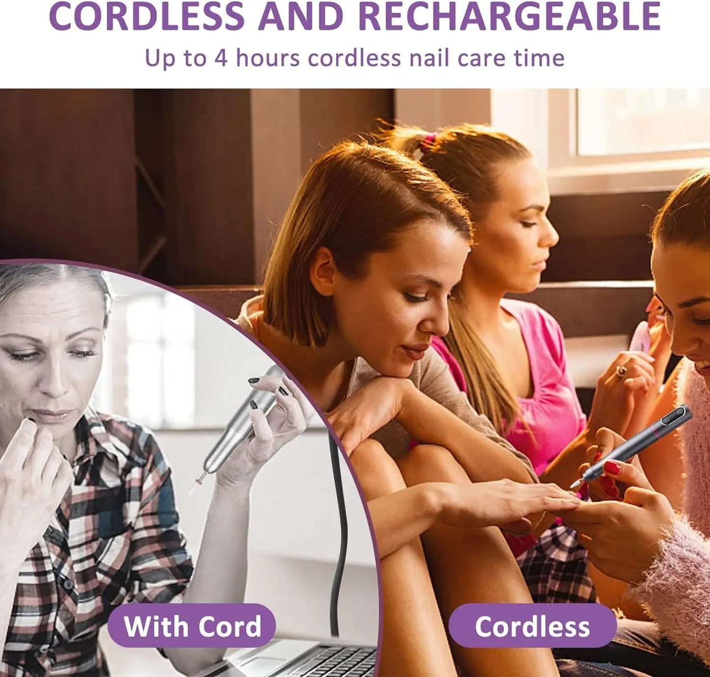 Electric Nail Drill Machine Professional Electric Nail File for Acrylic Gel Nails Efile Manicure for Grinding Polishing Trimming