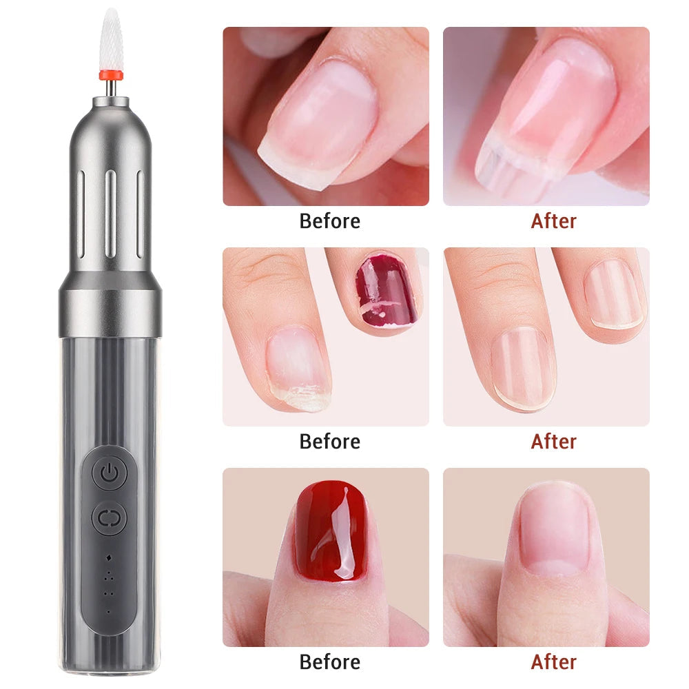 Wireless Nail Drill Pen USB Nail File Polishing Pen Rechargeable Nail Drill Machine Manicure Acrylic Gel Nails Drill Salon Tool
