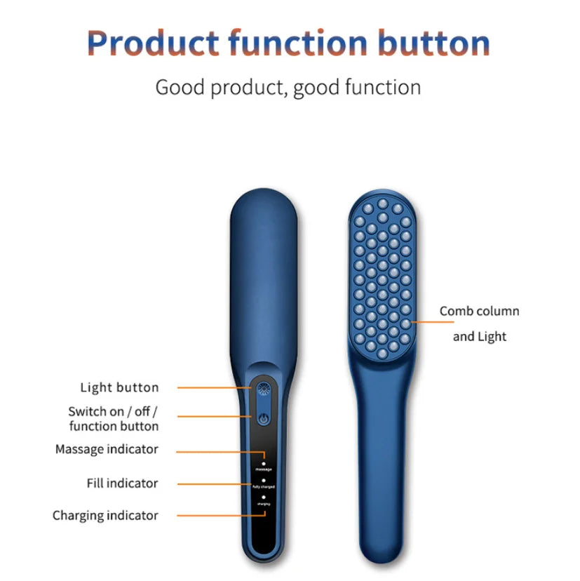 LED Light Red Phototherapy Massage Vibration Comb Electric Hair Growth Comb Infrared Laser Hair Care Style Anti-Hair Loss Hair