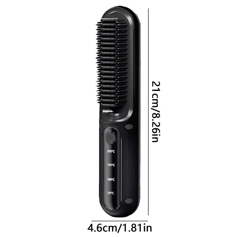 Brush Straightener for Women Negative Ion Straightener Brush Hair Straightening Comb with 4 Temps Fast Heating USB Rechargeable