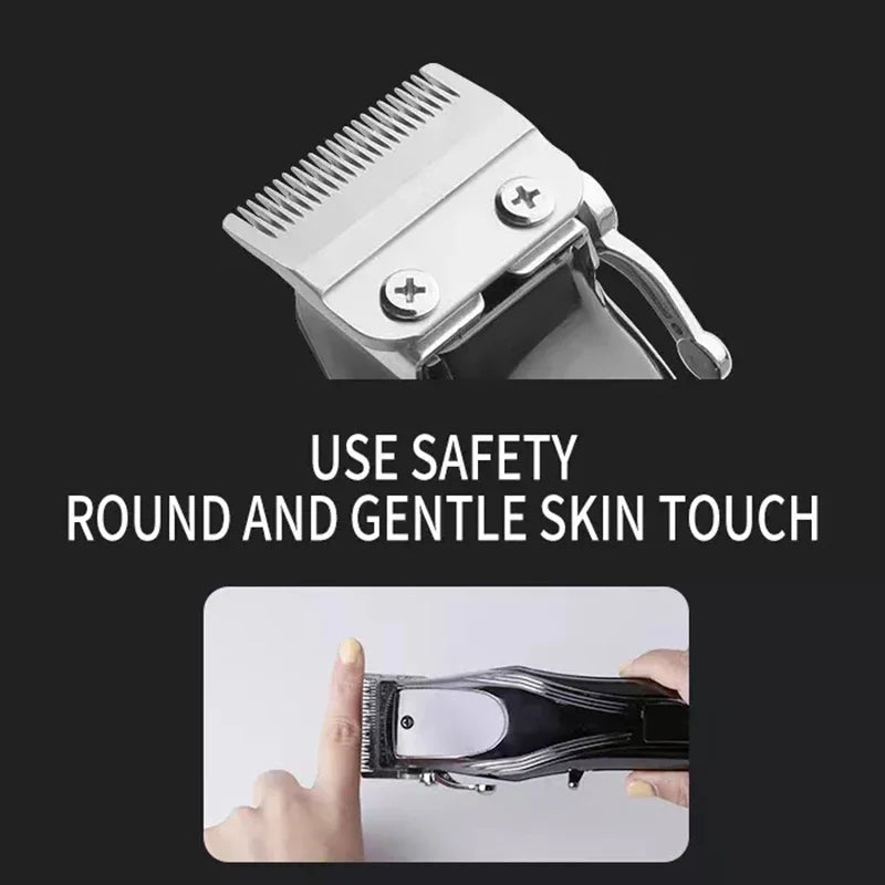 Professional Cordless Hair Clipper Rechargeable Men Hair Trimmer Adjustable Cutting Lever Barber Shop LCD Display