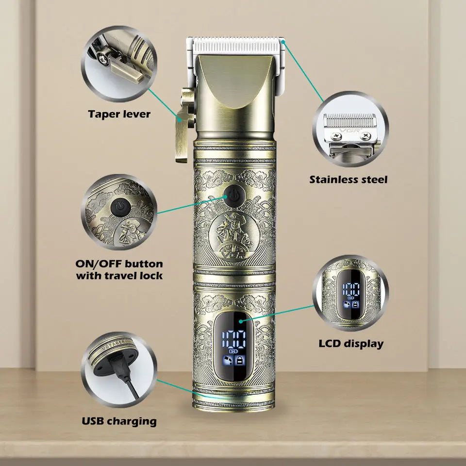 Professional All Metal Cordless Hair Trimmer For Men Electric Beard & Hair Clipper Rechargeable Hair cut Machine