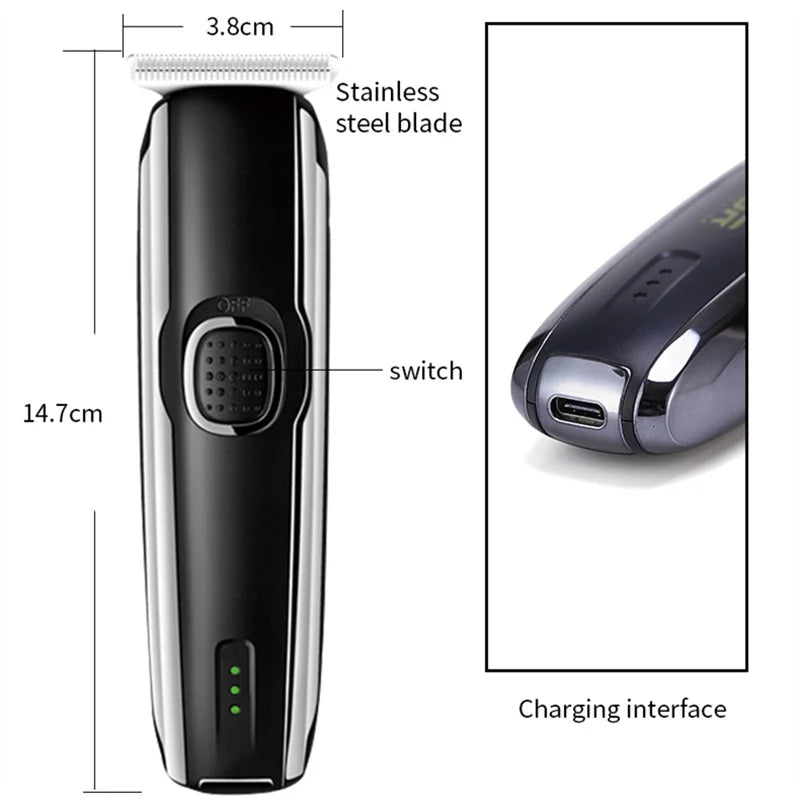 Professional Hair Clipper Electric Clipper 0 Cutter Head Clippers Rechargeable Electric Men Hair Cutting Machine
