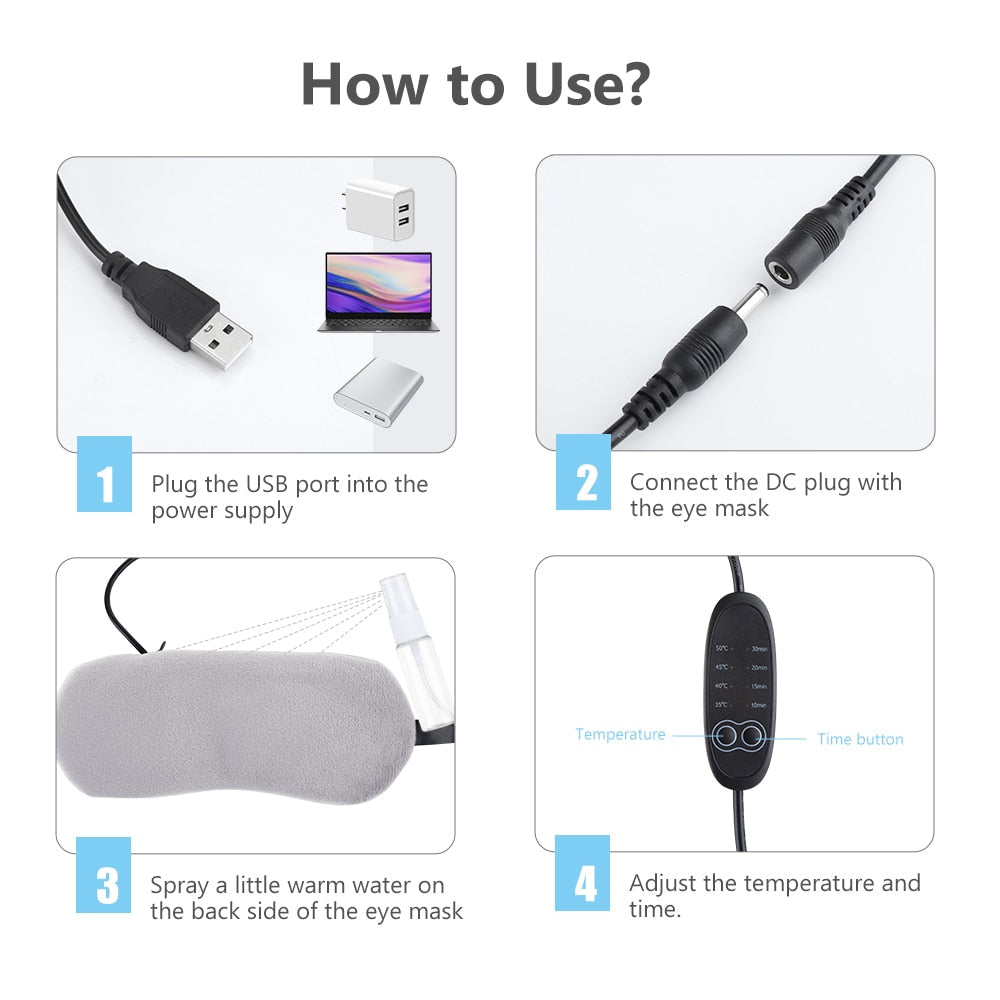 Heated Eye Mask Cold & Warm Eye Compress Aroma Treatment Dry Eyes Dark Circles Eye Bags Stye Headache Reliever Sleep Aid