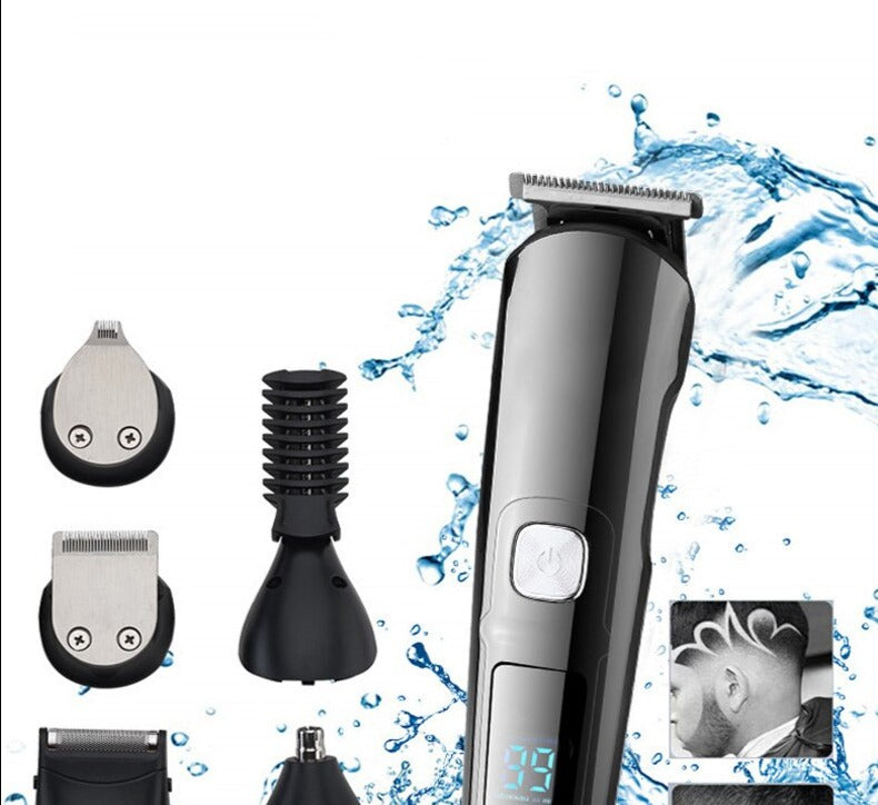 6 In 1 USB Rechargeable Hair Clipper Haircut Machine Beard Trimmer Nose Trimmer Hair Carving Shaver Eyebrow