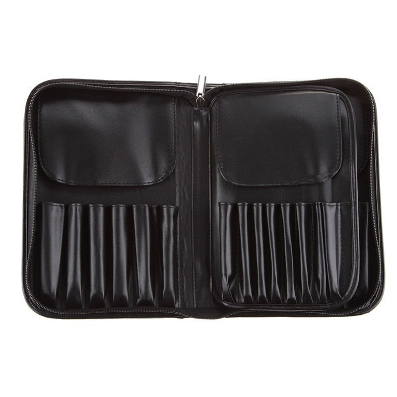 Makeup Brush Bag Zipper 29pcs Brushes Holder Case Artist Pockets Storage For Men Women Cosmetic Brush Case