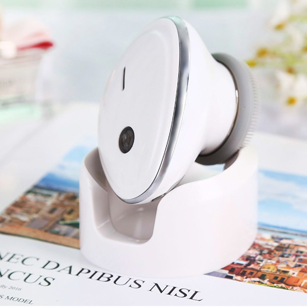 Electric Heating Facial Cleansing Brush 2 in 1 Heated Massager&Sonic Vibrating,Facial Cleanser Brush for Skin Exfoliation