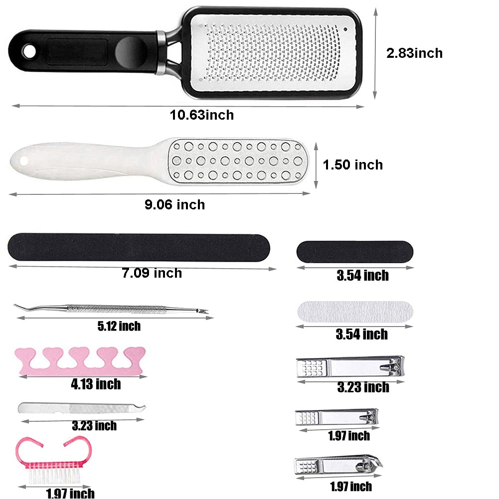 Professional Colossal Foot Rasp Foot File 17 in 1 Callus Remover Kit Stainless Steel Pedicure Tools Set Files Foot Care Kit