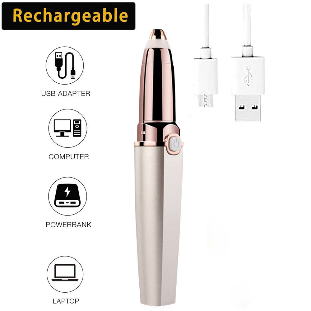 Rechargeable Electric Eyebrow Trimmer For Eyebrows Women's Shaver Razors Portable Cosmetics Facial Hair Remover Makeup Tools