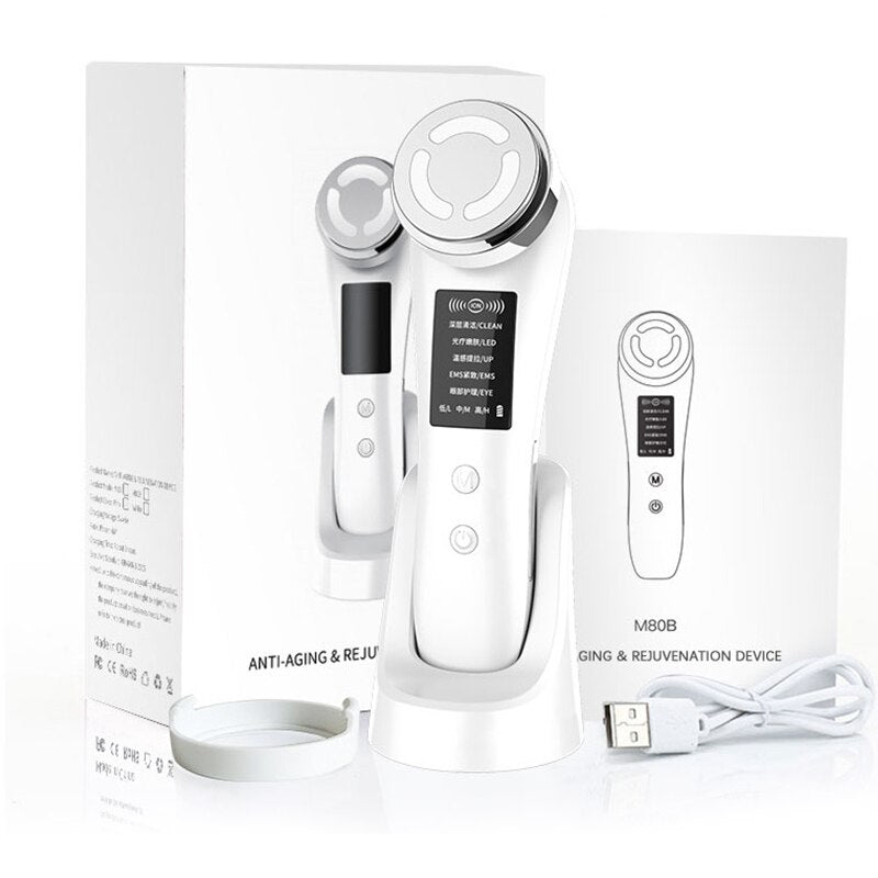 5 Modes High Frequency Facial Massager Anti Acne Microcurrent Lift Skin Tightening Remover Wrinkle Beauty Apparatus