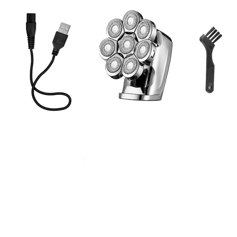 8 Head Wet Dry Electric Shaver for Men Washable Beard Electric Razor Head Bald Shaving Machine Rechargeable