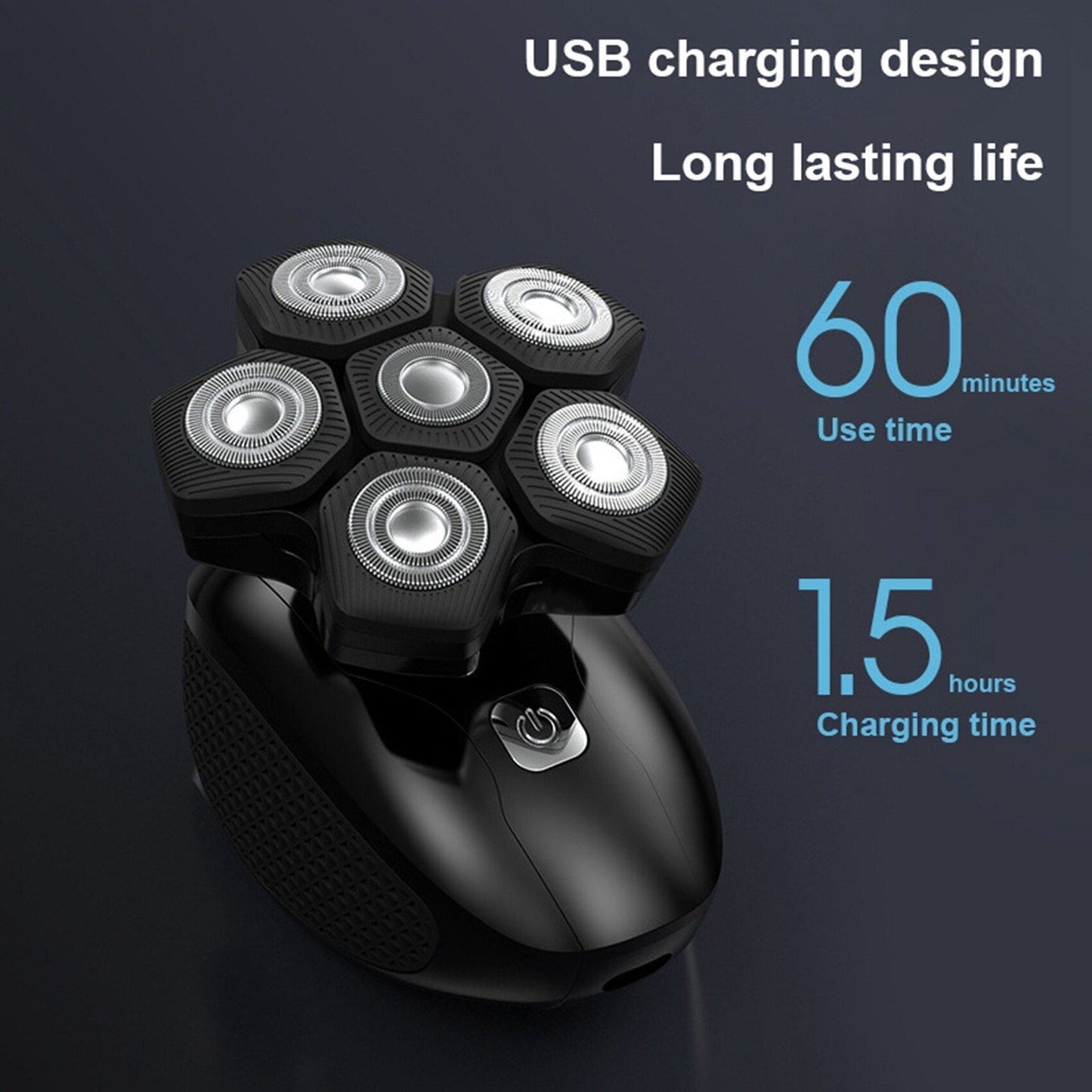 Electric Shaver for Men Beard Hair Trimmer LCD Display Electric Razor 6D Floating Blade Heads Electric Nose Hair Trimmer