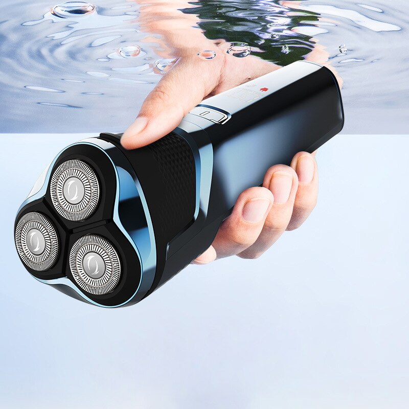 Cordless Wet Dry Electric Shaver for Men Beard Electric Razor Facial Powerful Rotary Shaving Machine Rechargeable