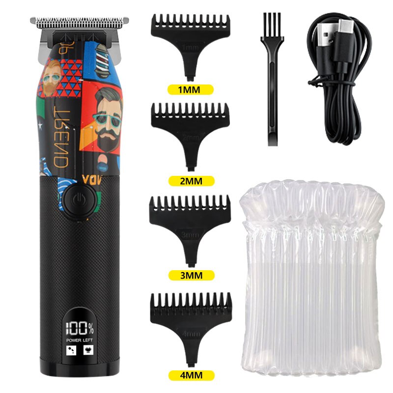 Professional Hair Trimmer Gold Clipper For Men Rechargeable Barber Cordless Hair Cutting T Machine Hair Styling Beard Trimmer