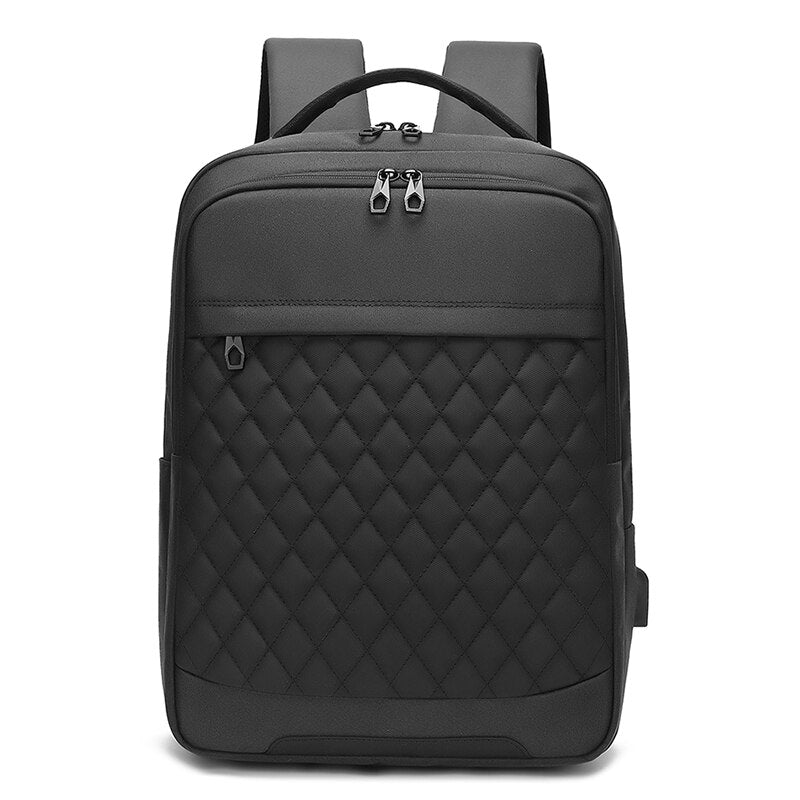Business Backpack For Men Rhombus Design High-quality Nylon Multifunctional Laptop Backbag Luxury Waterproof Portable Travel Bag