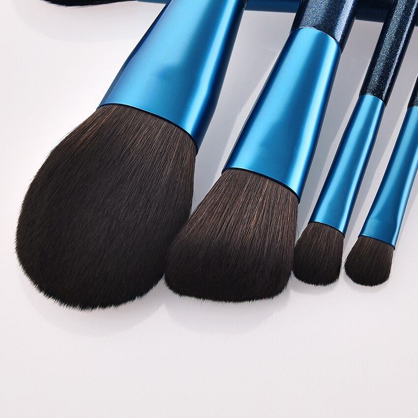 12pcs Blue Makeup Brushes Set Blush Eye Shadow Brush Nano Nylon Wool High End Professional Beauty Cosmetic Kit