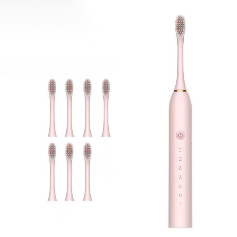 Ultrasonic Sonic Electric Toothbrush USB Charging Electronic Teeth Brush Adult Tooth Whitening 6 Mode IPX7 Waterproof with 8 Heads