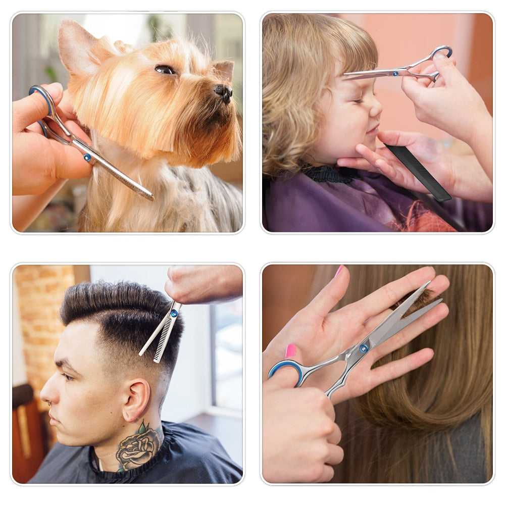 11Pcs Hairdressing Scissors Set Professional Flat Scissors Thinning Scissors Hair Salon Home Hair Cutting Tools