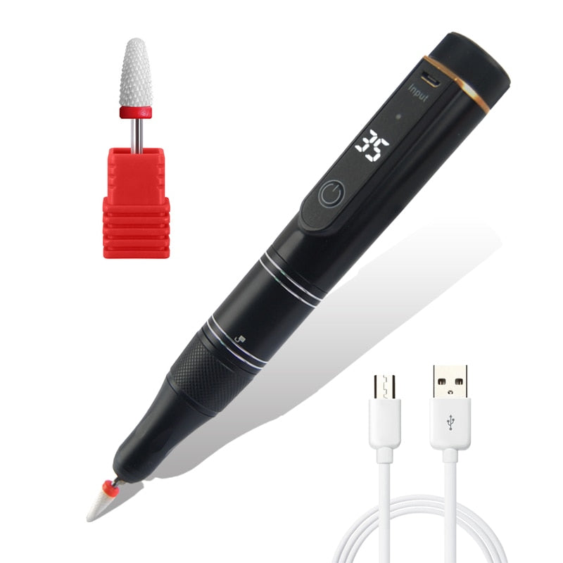 35000RPM Rechargeable Nail Drill Machine Cordless Manicure Drill Nail Cuticle E-File Nail Professional Nail Drill Machine