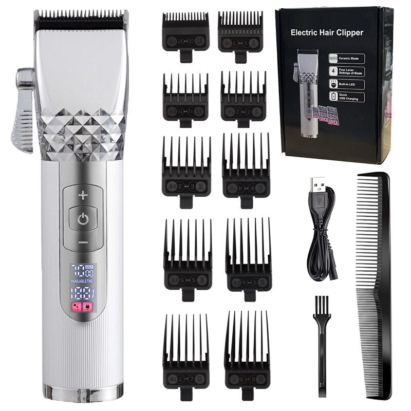 Professional Barber Hair Clipper Cordless Hair Trimmer Beard Trimer for Men Electric Hair Cutting Machine Rechargeable Hair Cut