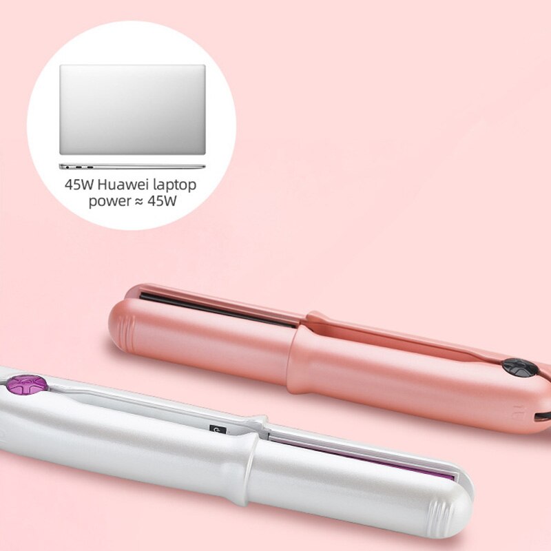 USB Hair Curler Rechargeable Cordless Hair Straightener Ceramics Splint 3 Temperature Led Display Styles Tool