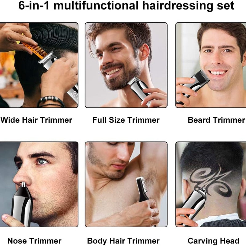11in1 Multi Hair Trimmer Men Facial Beard Body Grooming Kits Electric Hair Clipper Nose Ear Trimer Rechargeable