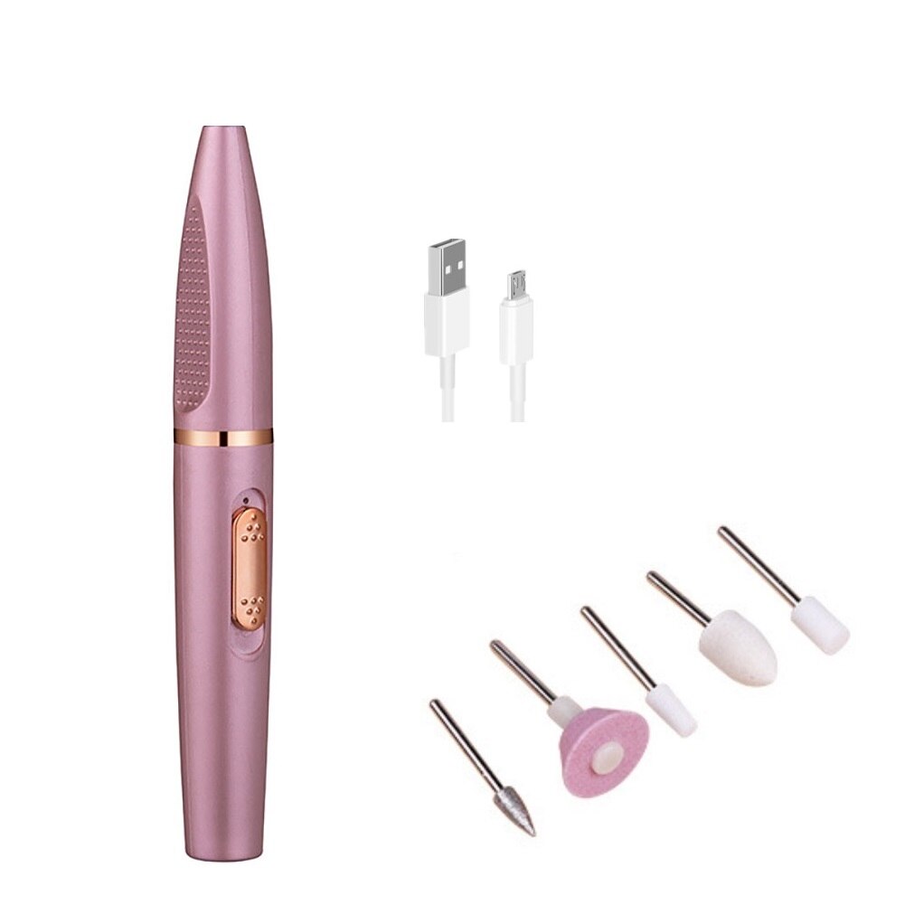 5 in1 Mini Nail Polishing Machine USB Rechargeable Manicure Drill Machine Accessory Pedicure Gel Polish File Buffer Nail Tools