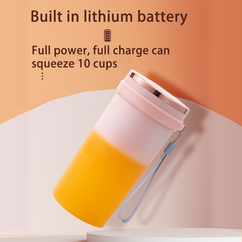 Portable Juicer Cup Juicer Fruit Juice Cup Automatic USB Rechargeable Small Electric Juicer Smoothie Blender Cup Food Processor