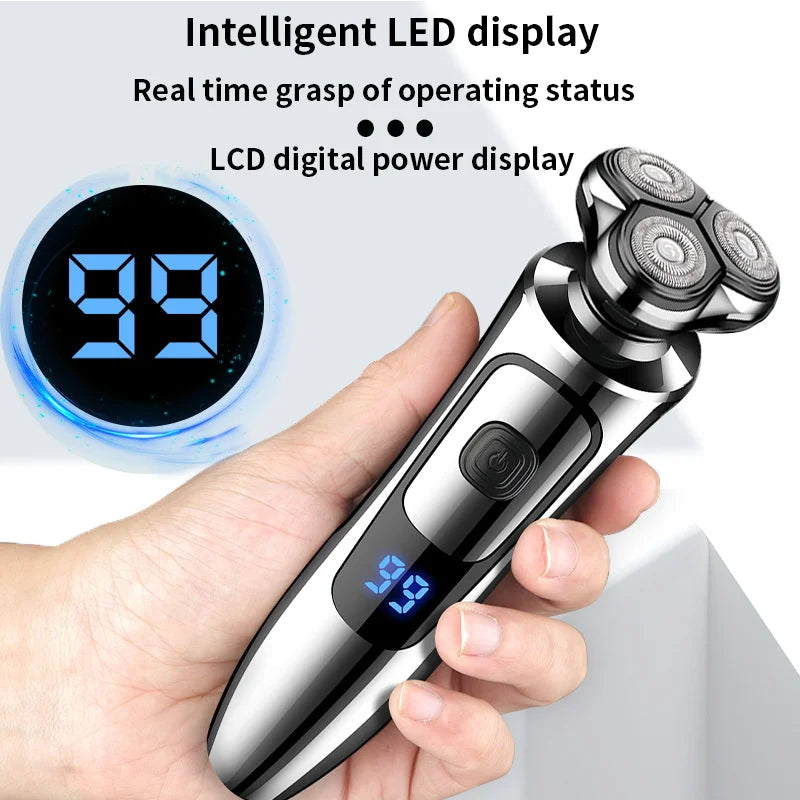 Electric Shaver Man Rechargeable Razor Shaving Knife Whisker Knife Household Portable Floating Three Tip Water Wash