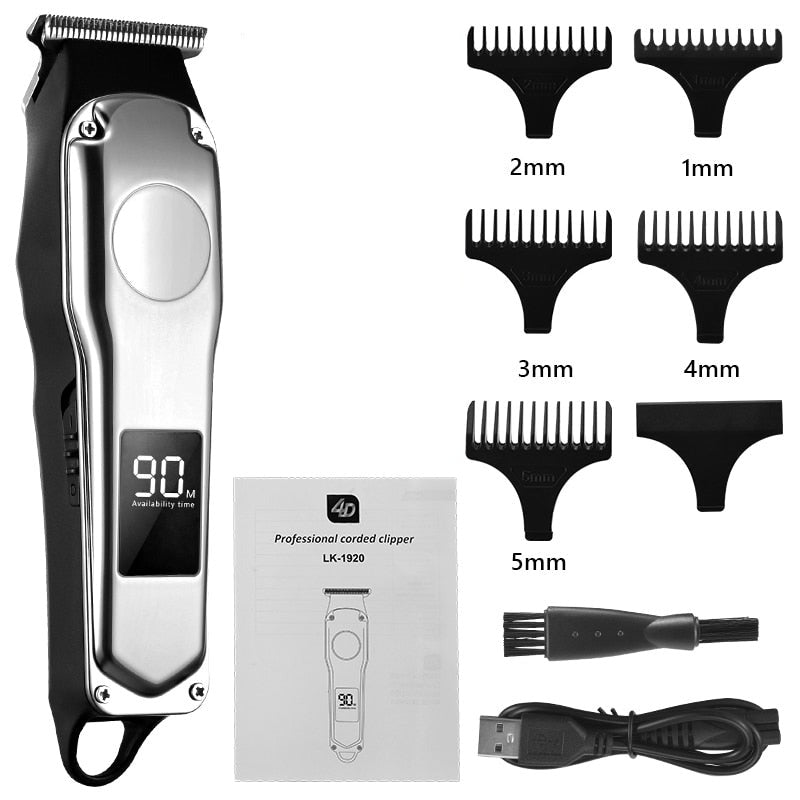 Professional Barber Hair Clipper Rechargeable Electric Cutting Machine Beard Trimmer Shaver Razor for Men Cutter