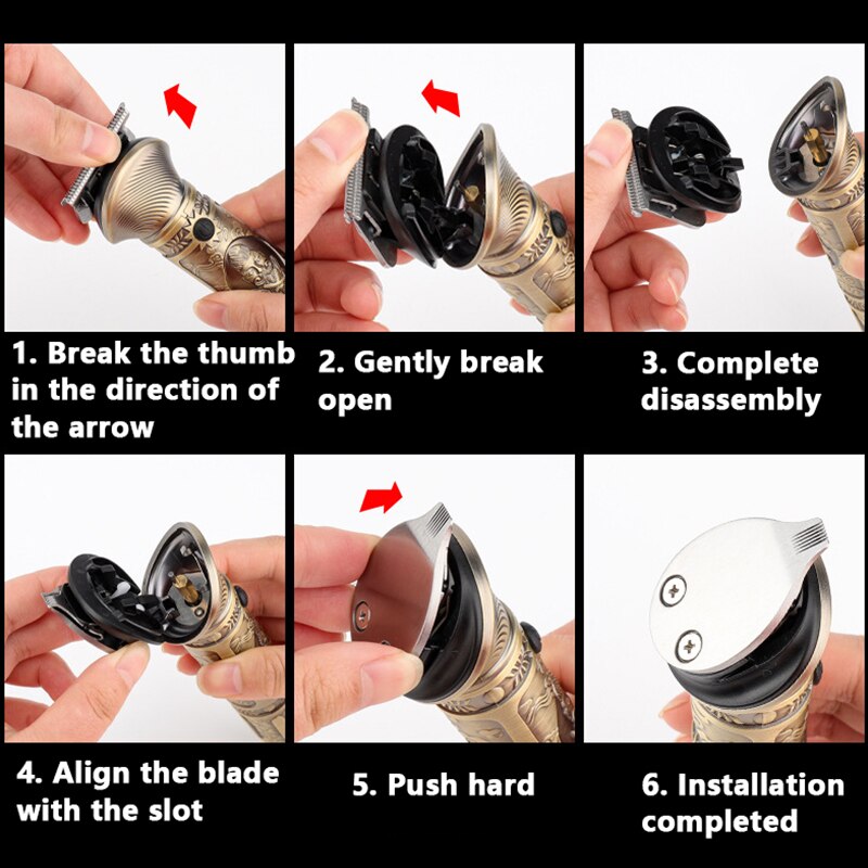 Hair Trimmer 6 In 1 Grooming Kit Hair Clipper Nose Trimmer Shaver Body Trimmer Professional Rechargeable Metal Vintage