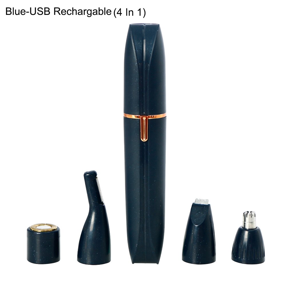 4 In 1 Electric Epilator Electric Eyebrow Nose Hair Trimmer Painless Shaver Depilator Face Body Hair Removal Tool For Men Women