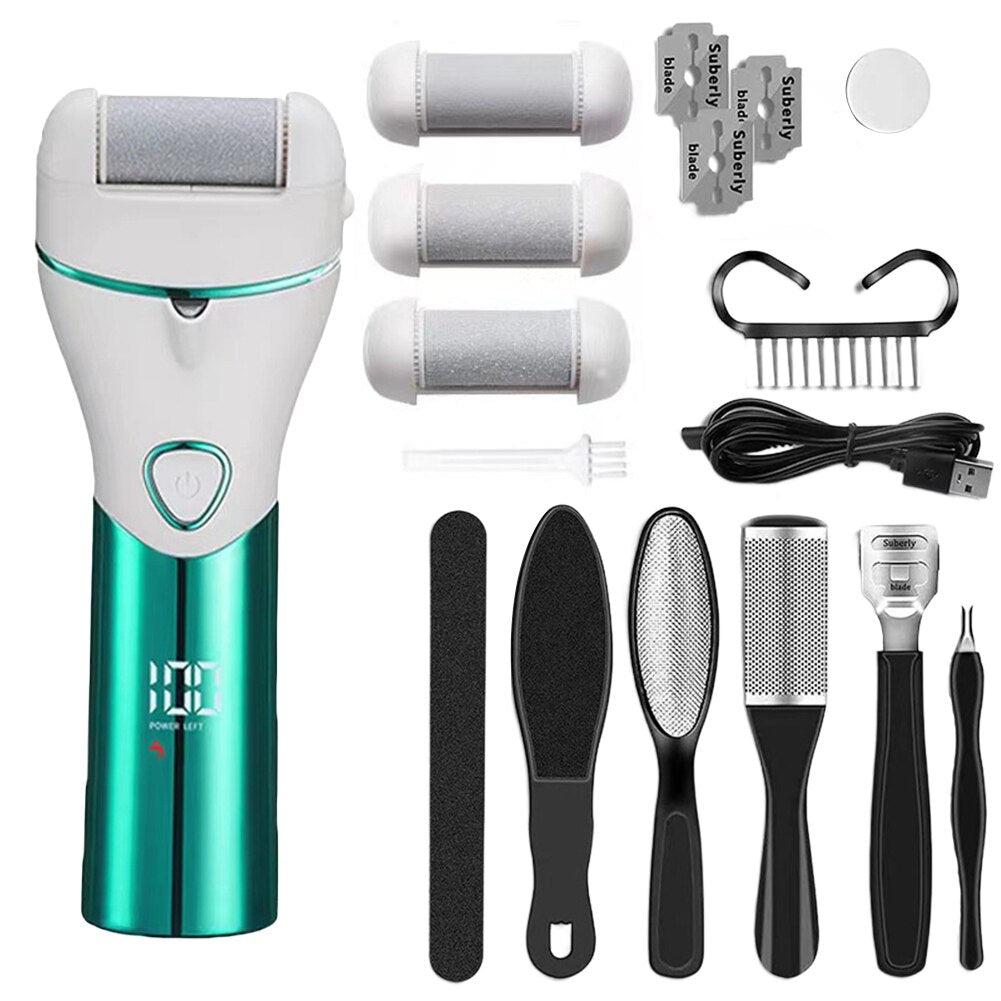 Professional Pedicure Electric Foot File USB Rechargeable Digital Display 2-Speed Grinding Pedicure Tool For Heel Callus Remover