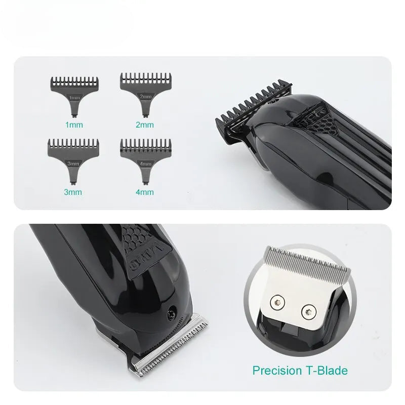 Hair Trimmer Professional Hair Clipper Electric T-Blade Hair Cutting Machine 0mm LED Display Barber Trimmer for Men