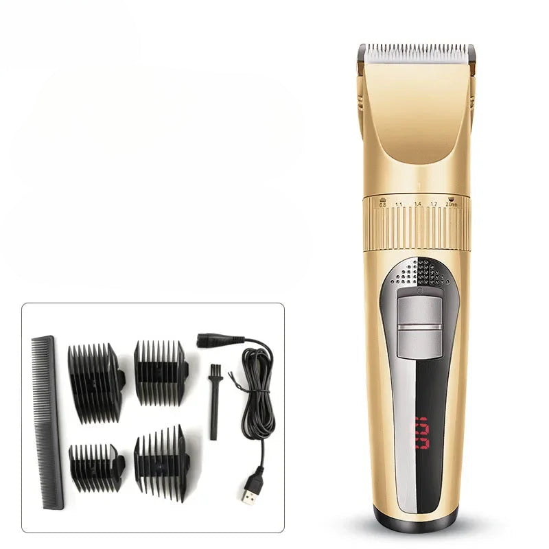 Professional Barber Hair Clipper Electric Shave Razor Finish Cutting Machine Beard Rechargeable Trimmer Shaver