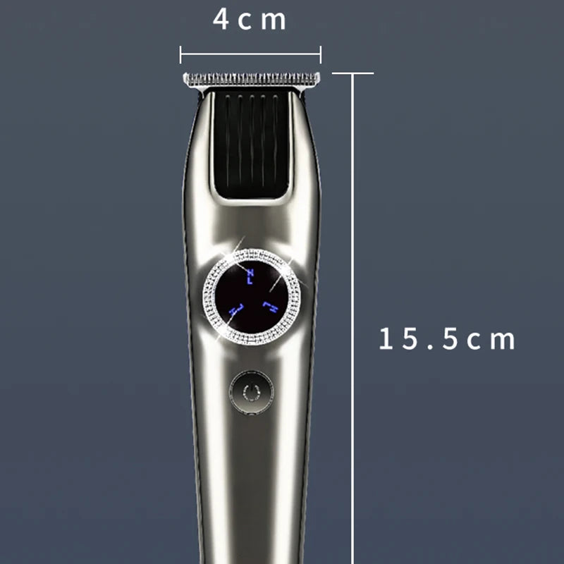 Professional Men Hair Clippers LED Display 0mm Bald Head Hair Trimmer 2 Speeds Electric Hair Cutting Machine Rechargeable