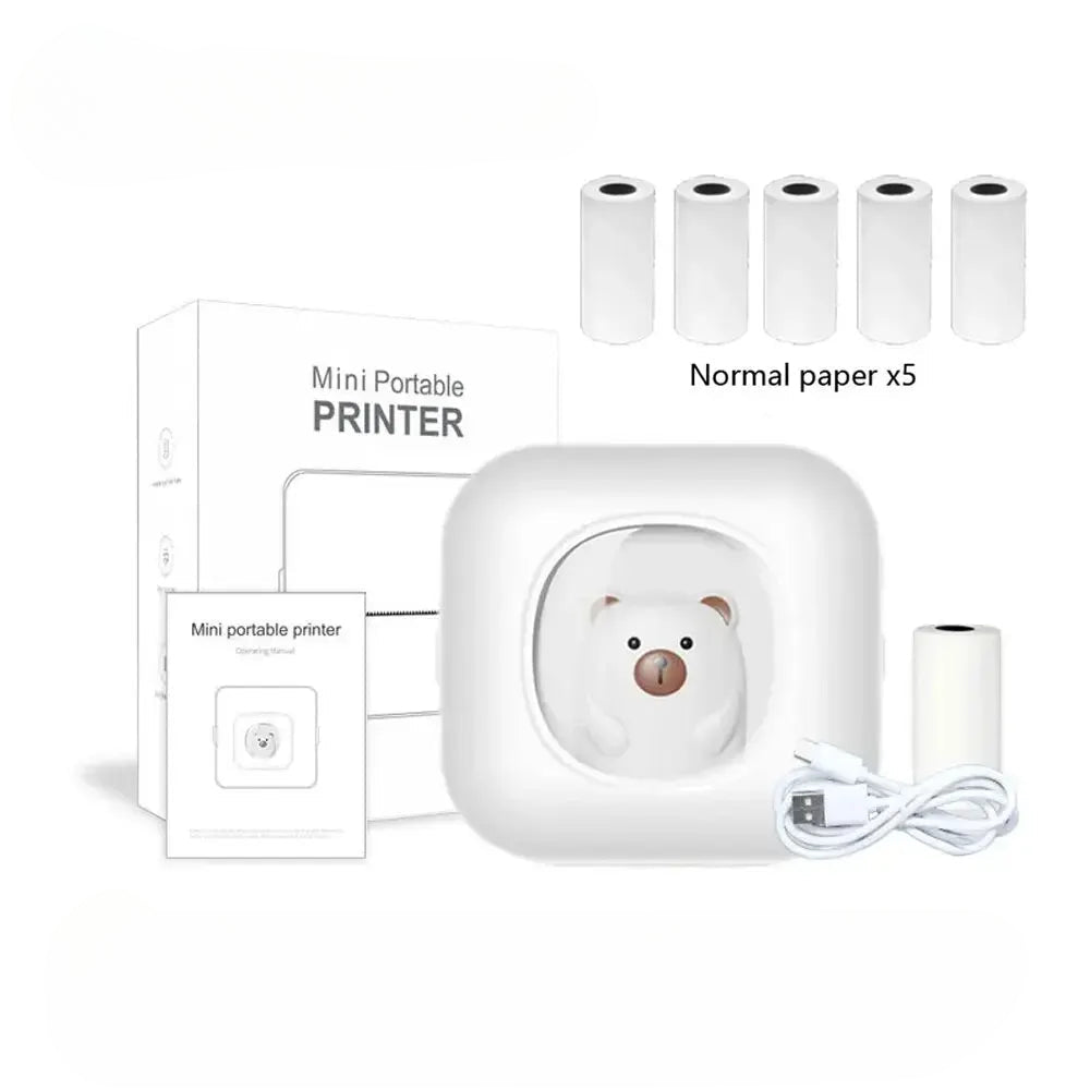 Portable Mini Label Printer Photo Thermal Adhesive Labels Printers Inkless Bluetooth Pocket Mini Printer Stickers Maker 57MM